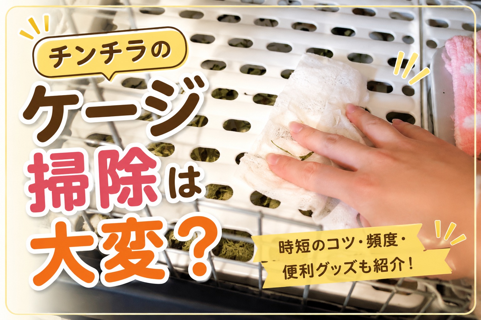 チンチラのケージ掃除は大変