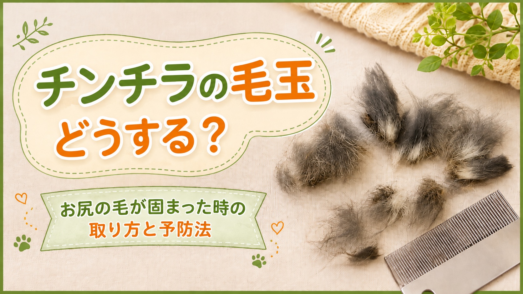チンチラの毛玉の対処・取り除き方